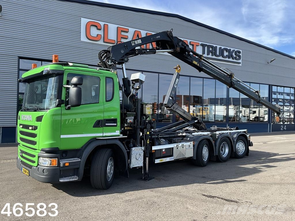 Scania G 410 8x2 Euro 6 Hiab 28 Tonmeter laadkraan Abrollkipper