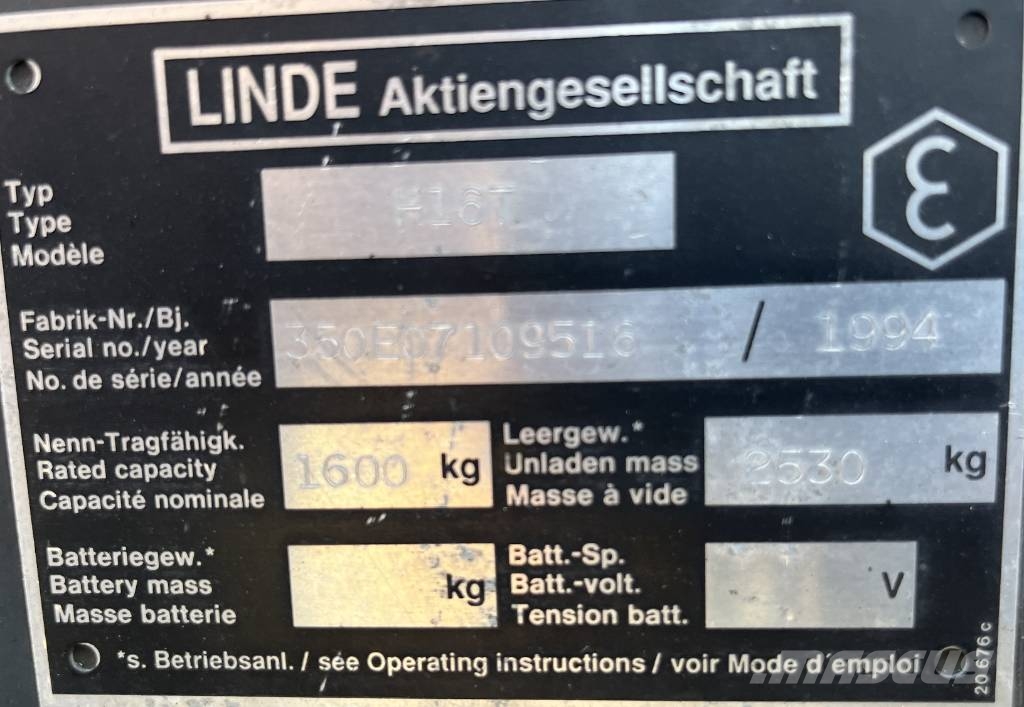 Linde HT16T V-2764 FOR EXPORT ONLY OB LPG forklifts