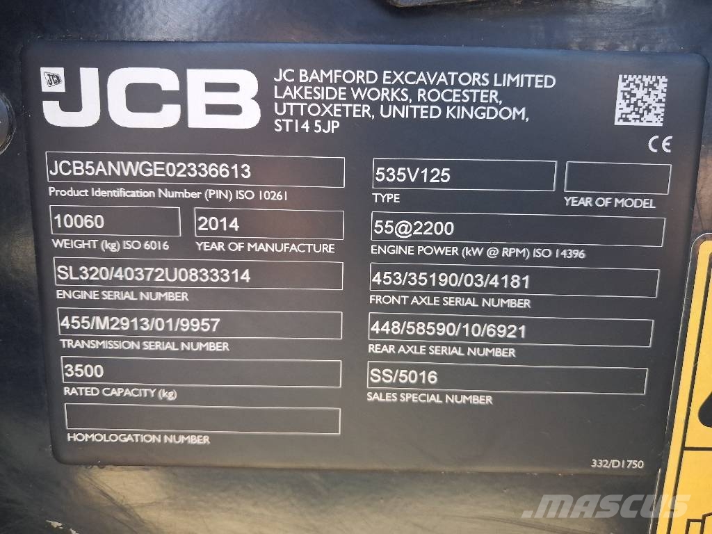JCB 535-125 Hiviz 伸缩臂叉装车|叉装车