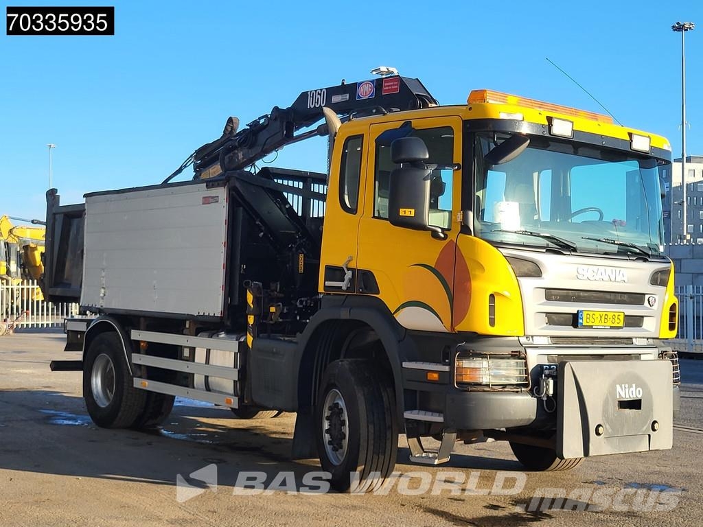 Scania P340 P 4X4 NL-Truck 4x4 Big-Axle HMF 1060 K2 Crane Tipper trucks