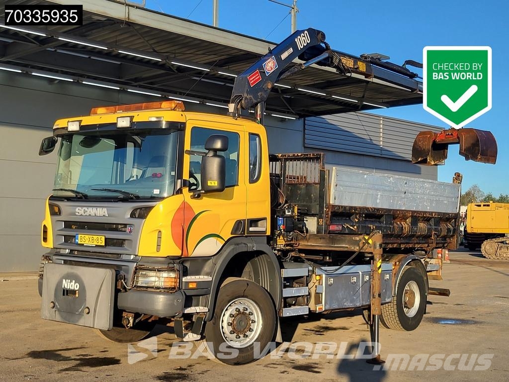 Scania P340 P 4X4 NL-Truck 4x4 Big-Axle HMF 1060 K2 Crane Tipper trucks