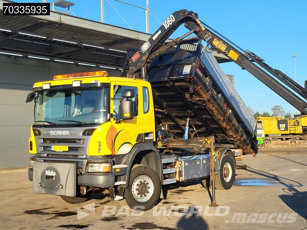 Scania P340 P 4X4 NL-Truck 4x4 Big-Axle HMF 1060 K2 Crane Camion ribaltabili