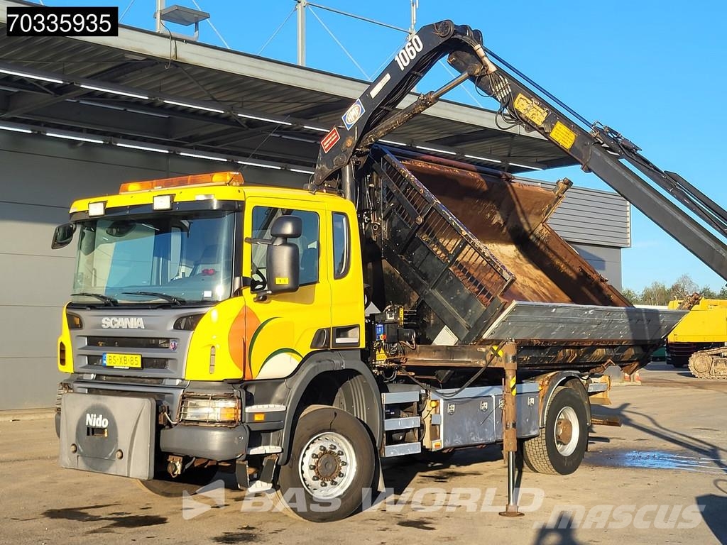 Scania P340 P 4X4 NL-Truck 4x4 Big-Axle HMF 1060 K2 Crane Camion ribaltabili