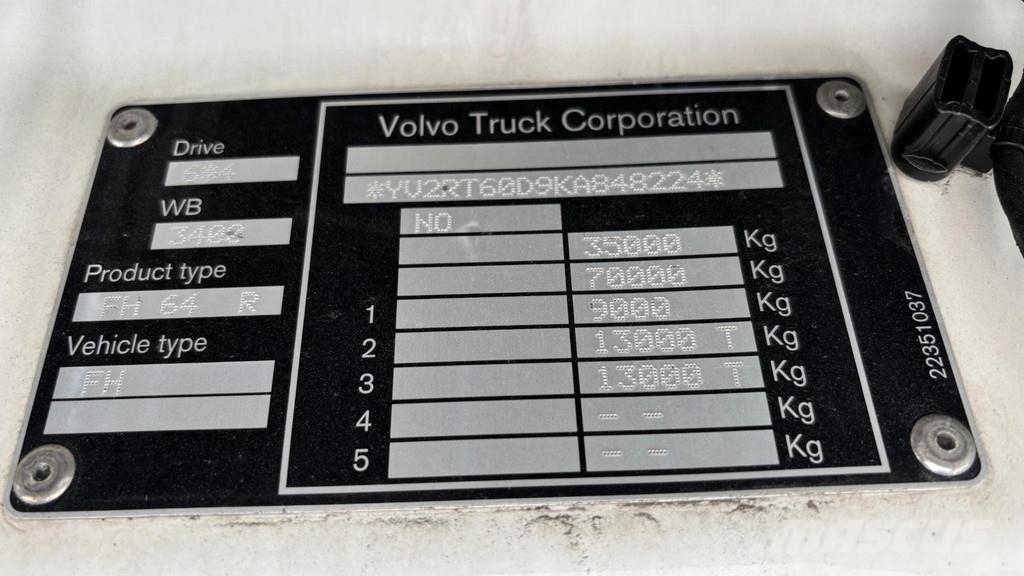 Volvo FH540 6x4 + RETARDER + LIFTING AXLE + EURO 6 Самоскиди