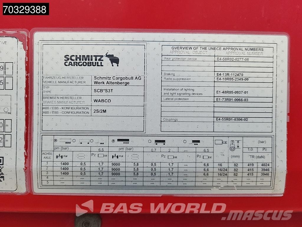 Schmitz Cargobull SCB*S3T Sideboards APK 04/27 SAF Schuifzeilen