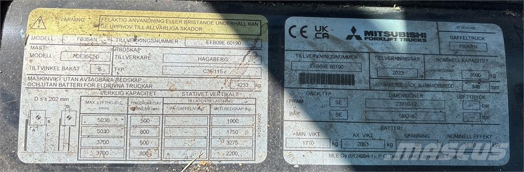 Mitsubishi FB35AN Electric forklifts