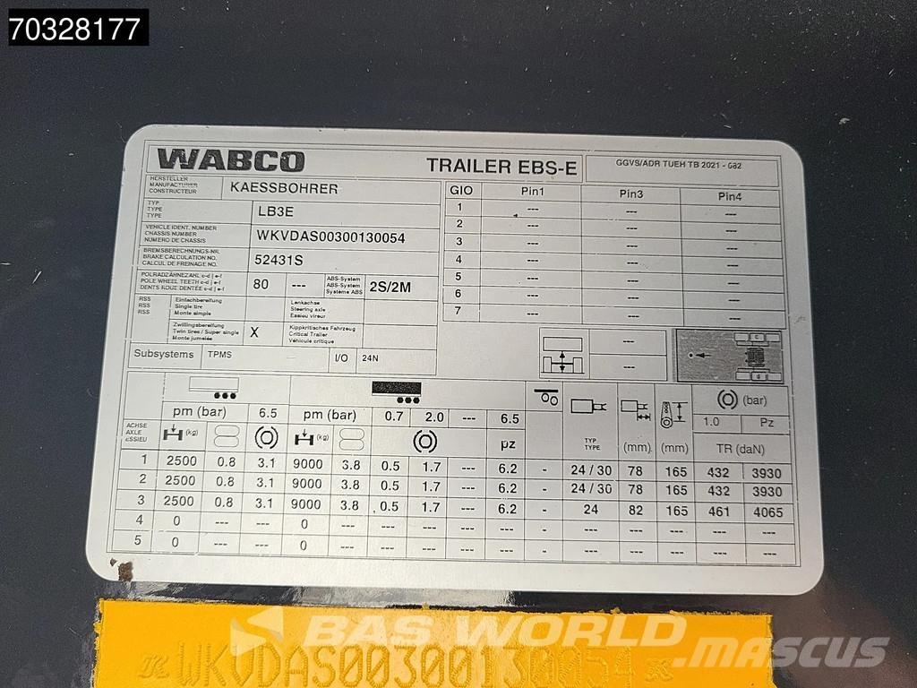 Kässbohrer LB3E 3 axles NEW Lift Axle BPW Semirremolques de góndola rebajada