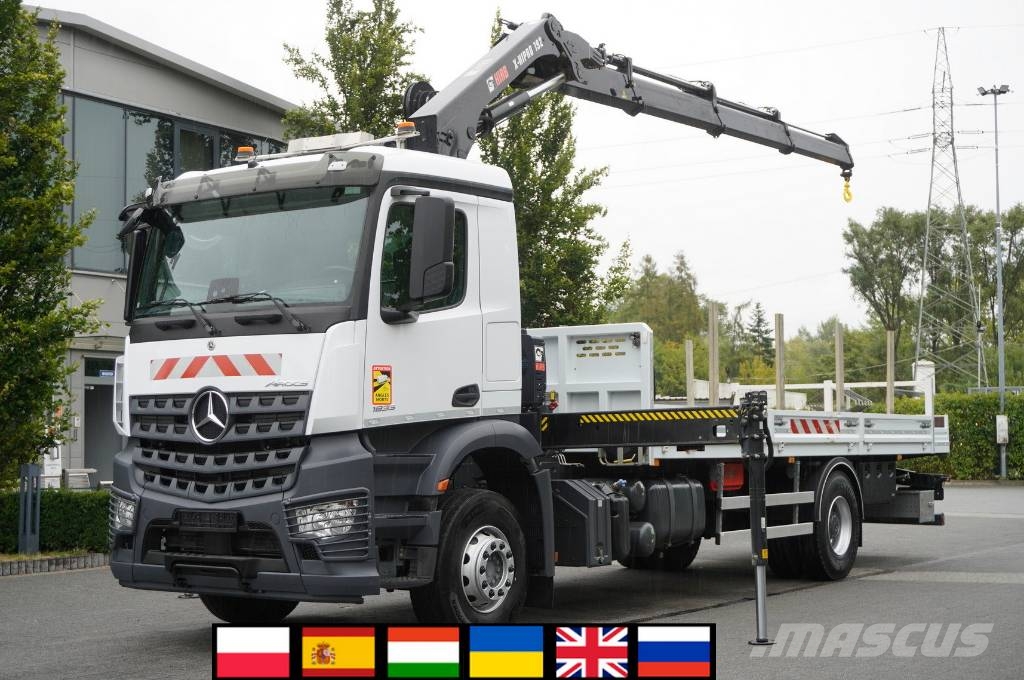 Mercedes-Benz Arocs 1833 4×2 / 50 tho. km! / HIAB X-HIPRO 192 ES Platformos/ Pakrovimas iš šono