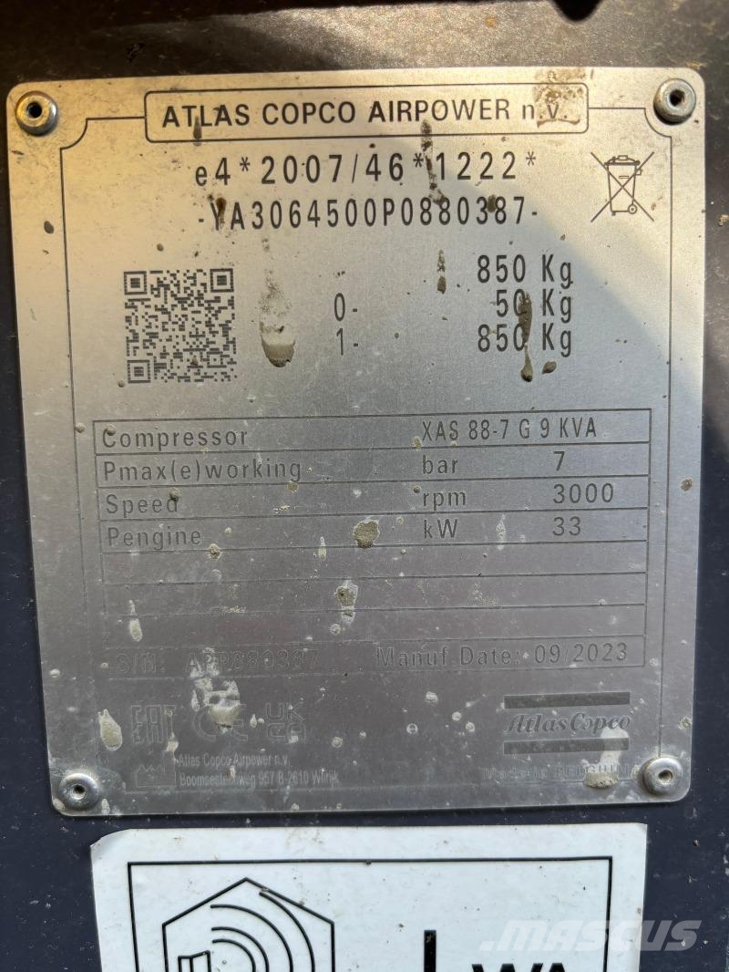Atlas Copco AtlasCopco Kompressor XAS88-7G 9KVA Ostale poljoprivredne mašine