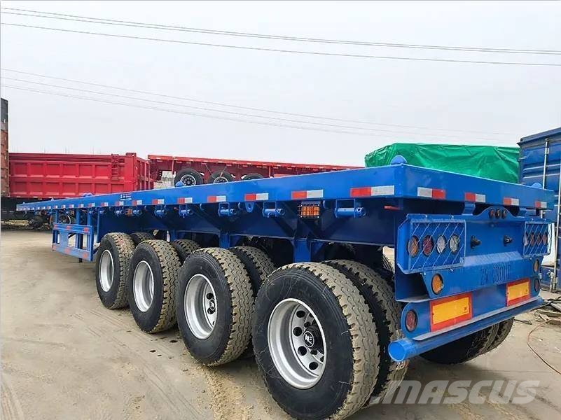 ZW Group 13M 4 Axle Semi Truck Flatbed Trailer 플랫베드/드롭사이드 세미 트레일러