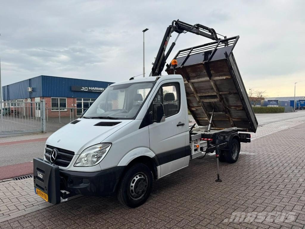 Mercedes-Benz 513 CDI, Crane Hiab 022-2 kipper Φορτηγά Van Ανατροπή