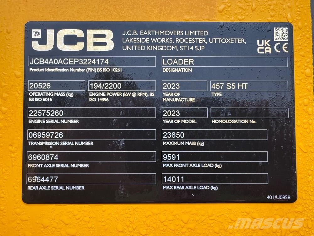 JCB 457HT INDUSTRY PRO Læssemaskiner på hjul