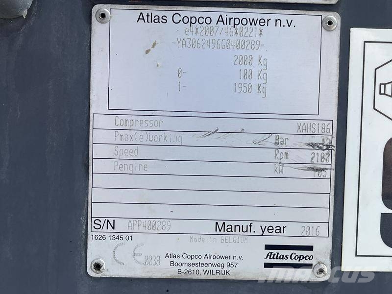 Atlas Copco XAHS 186 Compresores