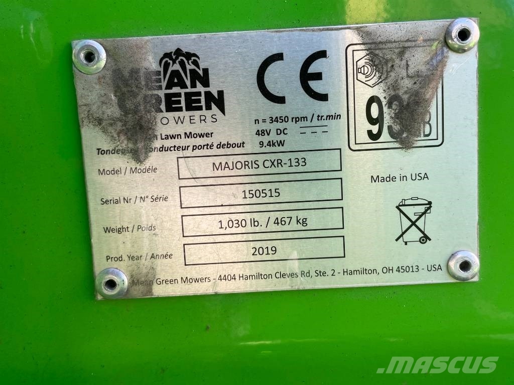 Mean Green Majoris CXR 133 "Batteridriven Lithium" ركوب الحشائش