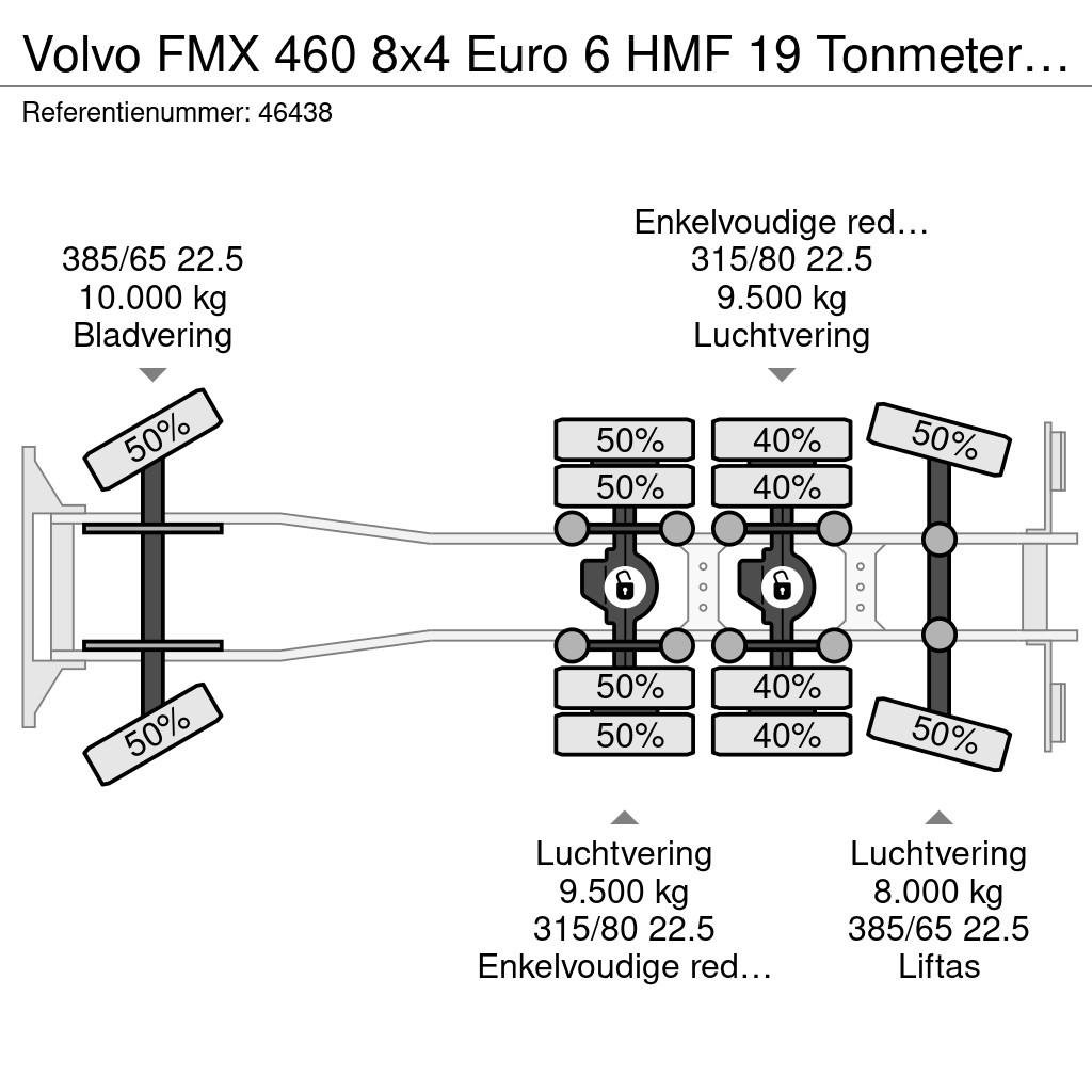 Volvo FMX 460 8x4 Euro 6 HMF 19 Tonmeter Z-kraan Hook lift trucks