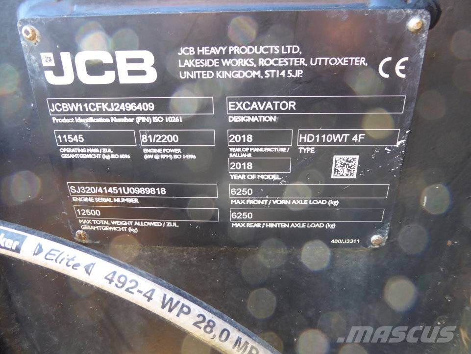 JCB Hydradig JS110W Excavadoras de ruedas