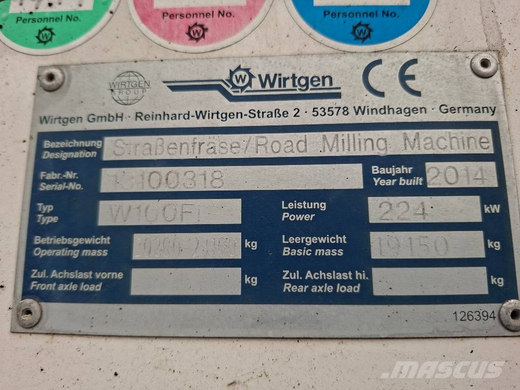 Wirtgen W 100 Fi Asphalt cold milling machines