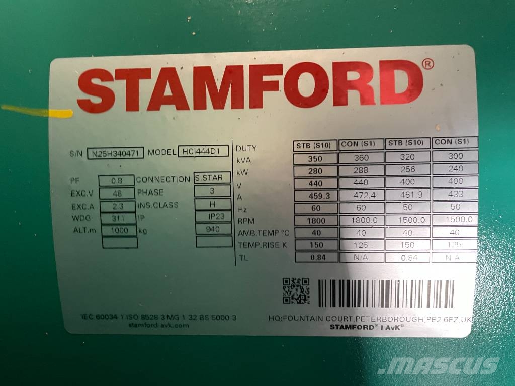 Cummins C330D5EQ - 330 kVA Generator - DPX-18516-Q ディーゼル発電機