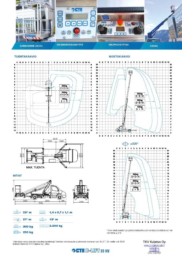 CTE B-LIFT 23 HV المنصات الهوائية المثبتة على شاحنة