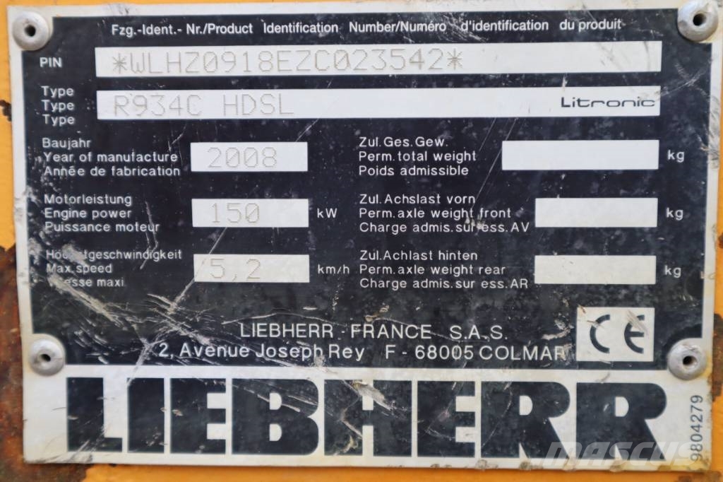 Liebherr R 934 C HDSL Litronic Crawler excavators