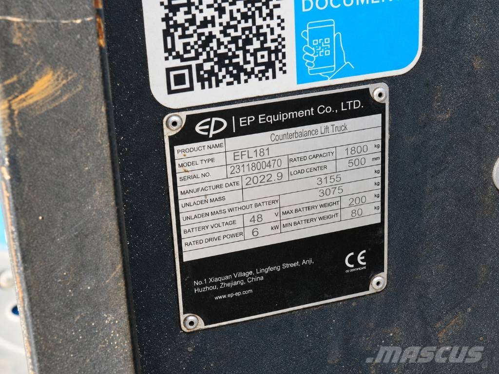 EP EFL181 BL | 2022 Električni viljuškari