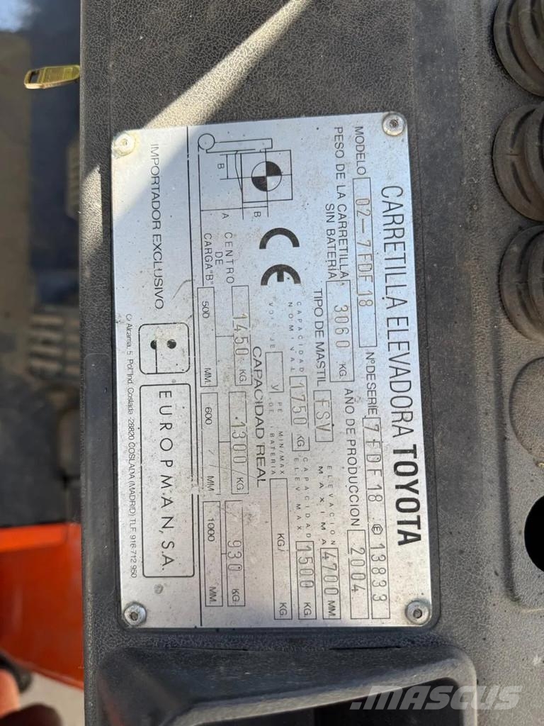 Toyota 7FDF18 Diesel forklifts