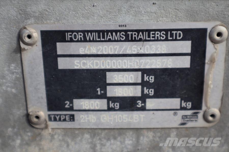 Ifor Williams 2HB 2 Axel Trailer, 2.856 kg Capacity, Incl Loadin Aanhangwagens