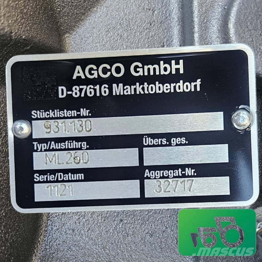 Massey Ferguson 260 Vario gearbox ML260 AGCO 15460 Fendt Valtra Chasís