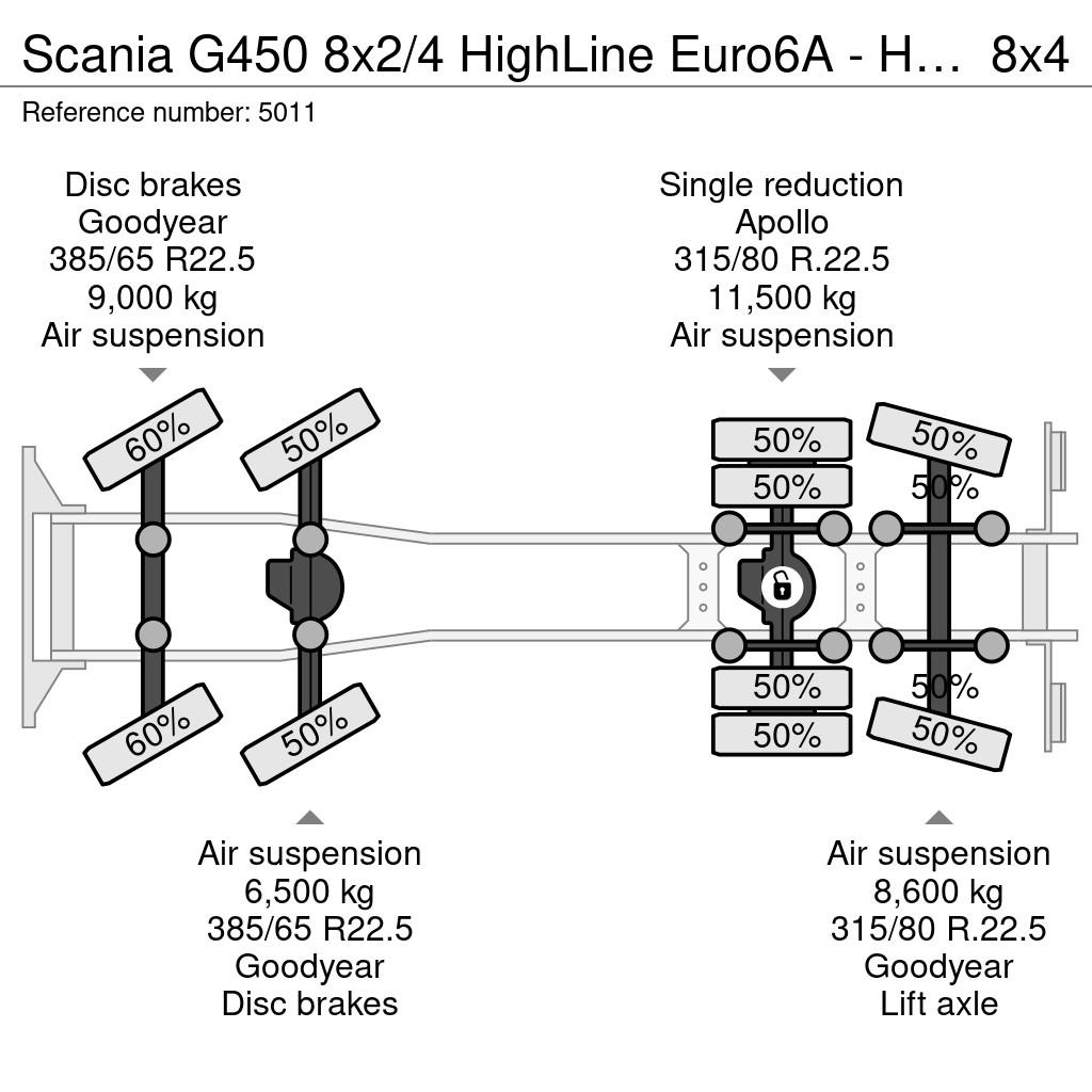 Scania G450 8x2/4 HighLine Euro6A - Hiab 26T Hook Arm Sys Вантажівки з гаковим підйомом