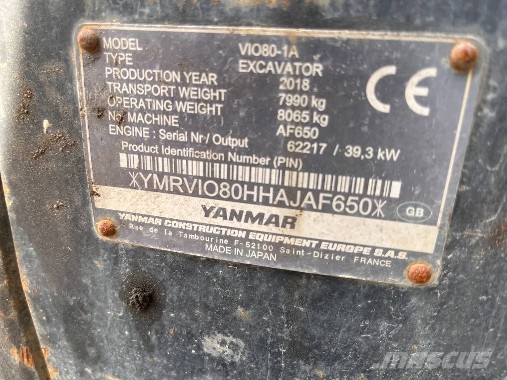 Yanmar Vio 80-1A Midikaivukoneet 7t - 12t