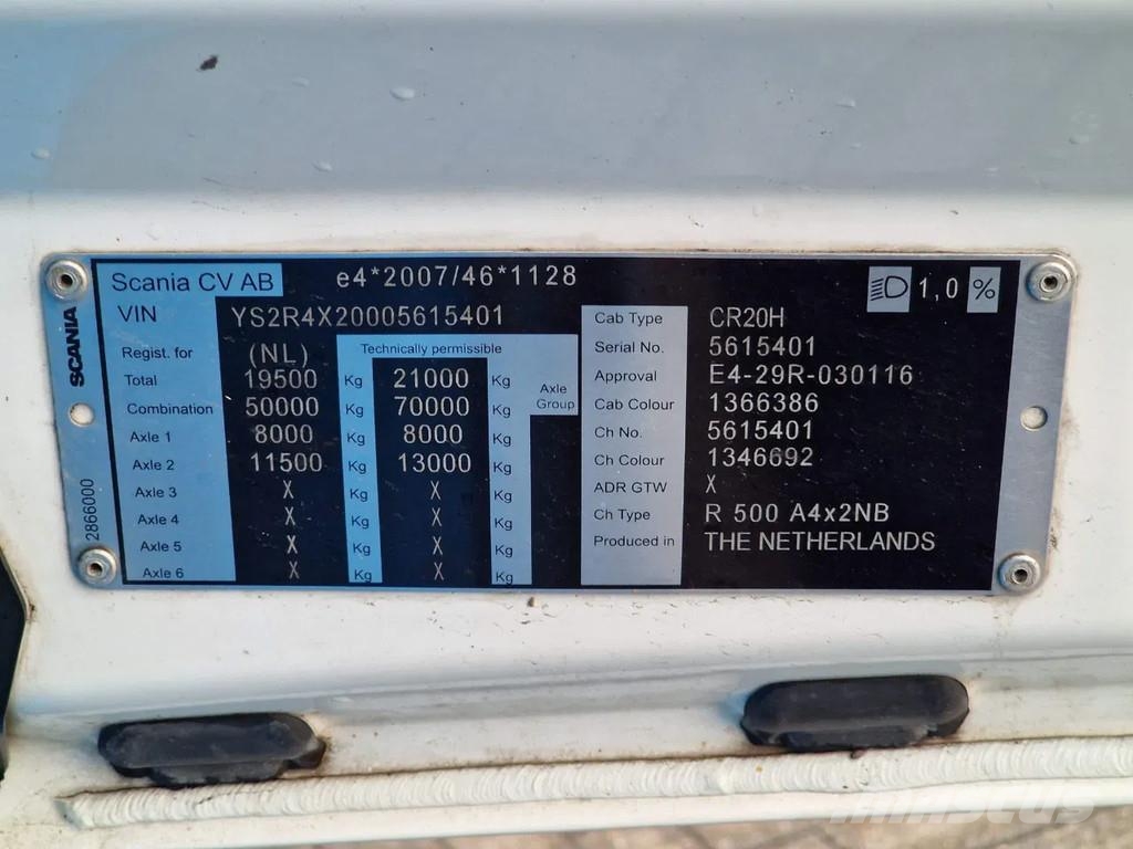 Scania R500 NGS Highline 4x2 - Retarder - Night clima - F Trekkvogner