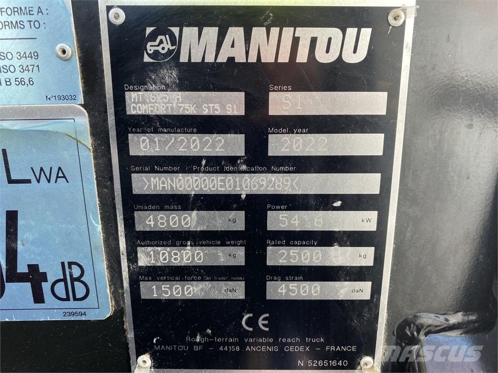 Manitou MT625H COMFORT ST5 Telescopic handlers