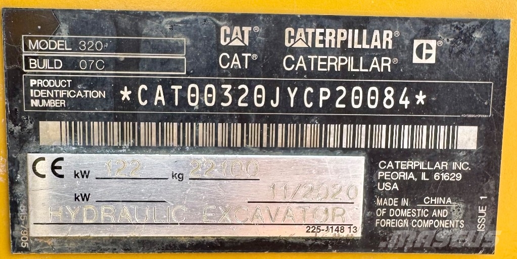 CAT 320 Rupsgraafmachines