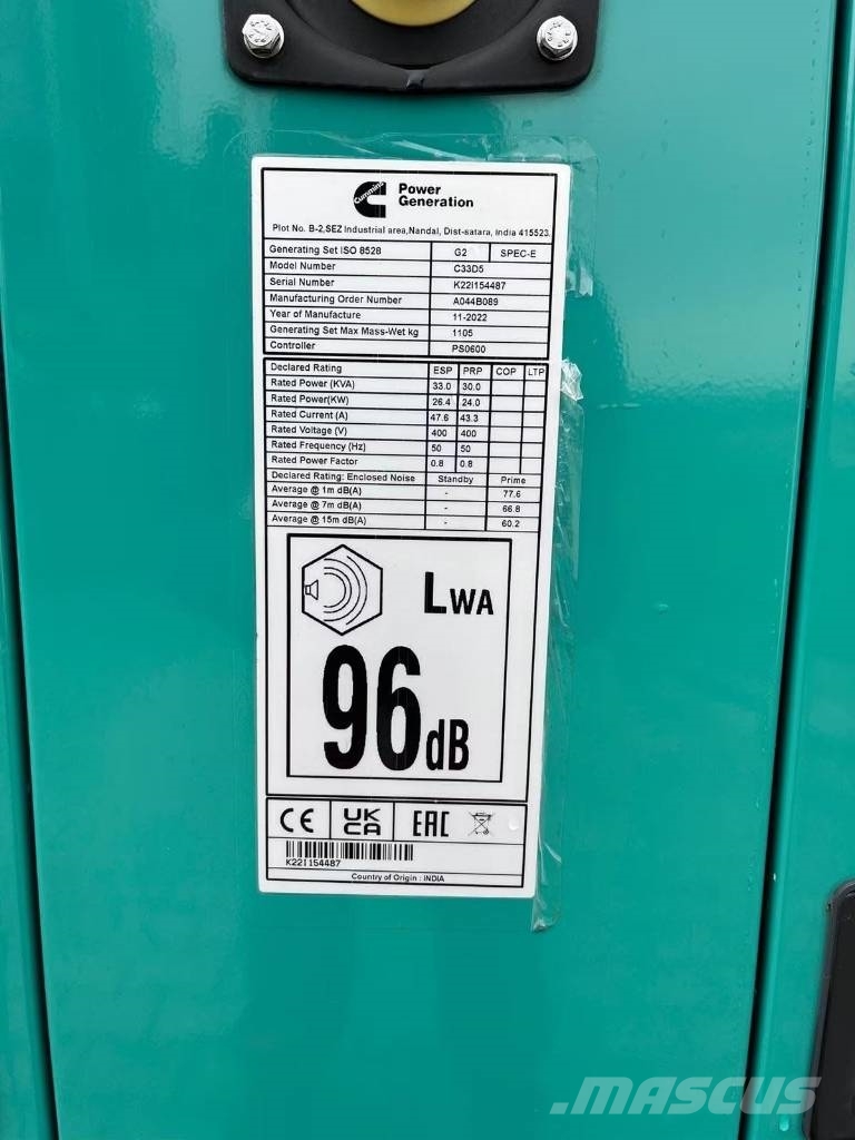 Cummins C28D5 Dieselgeneratorer