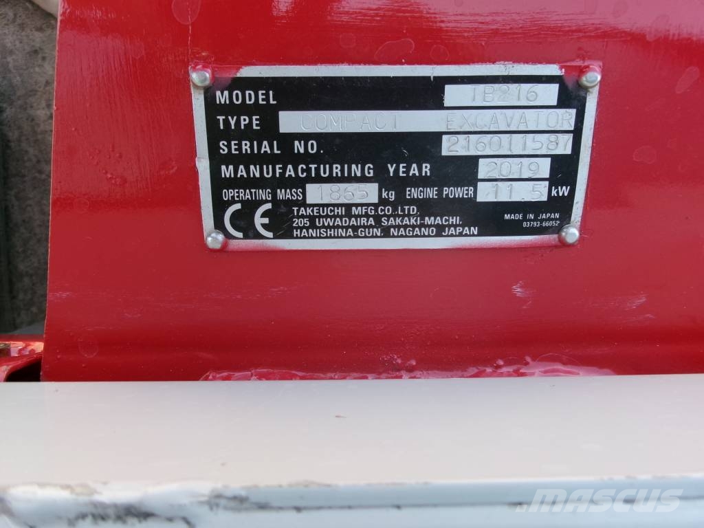Takeuchi TB 216 Miniescavatori
