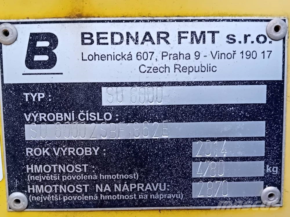 Bednar SO 6000 Arados de cinzel