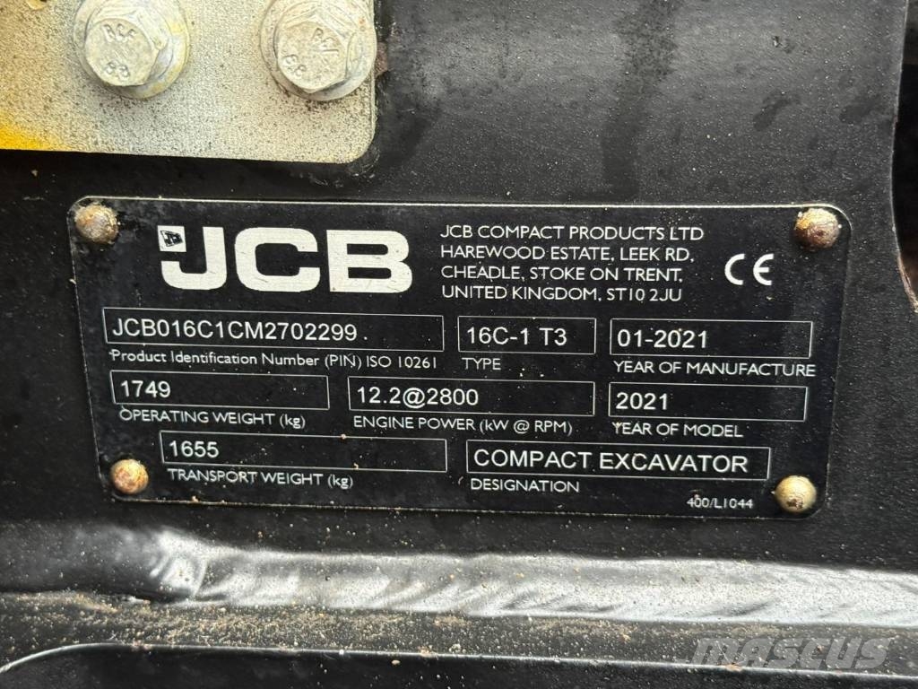 JCB 16 C-1 حفارات صغيرة أقل من 7 طن (حفارات صغيرة)