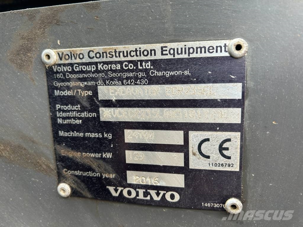 Volvo ECR 235 E L Bageri guseničari