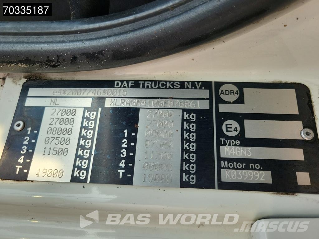 DAF CF 290 6X2 NL-truck 20m3 Haller MED. X2 Lifter Ste Komunalni tovornjaki