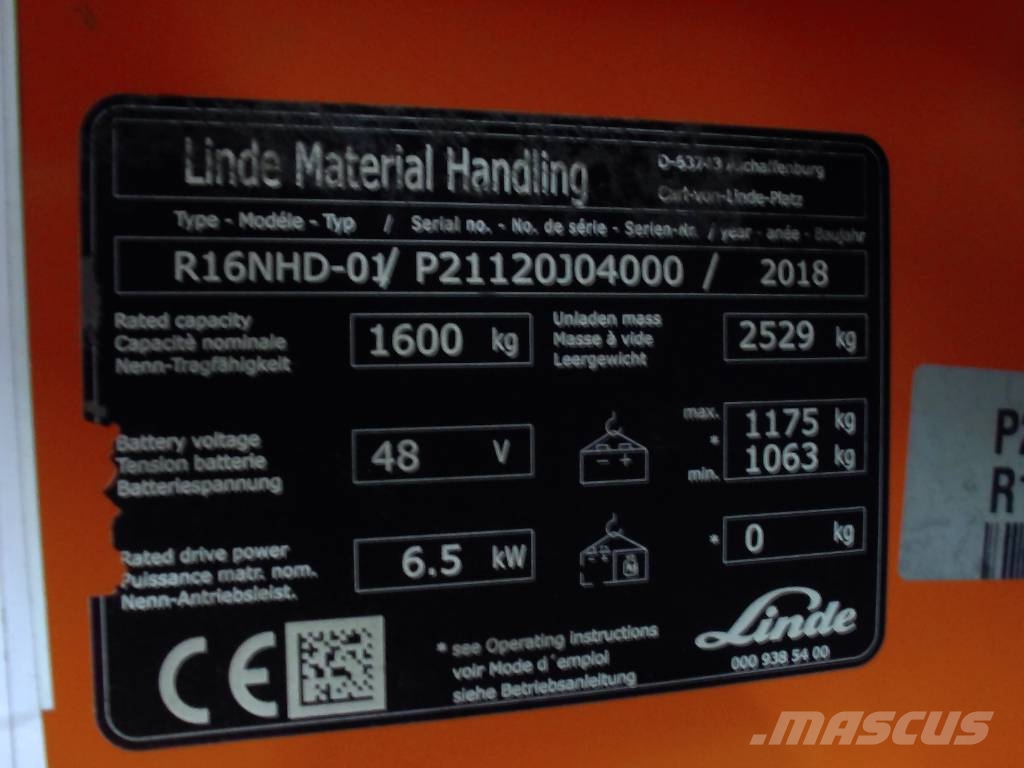 Linde R16NHD-01 Skyvemasttruck
