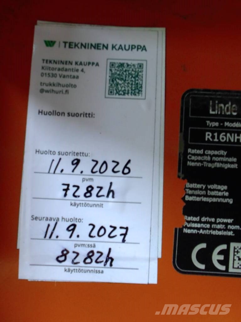 Linde R16NHD-01 Skyvemasttruck