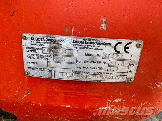 Kubota K 008-3 Mini bageri <7t