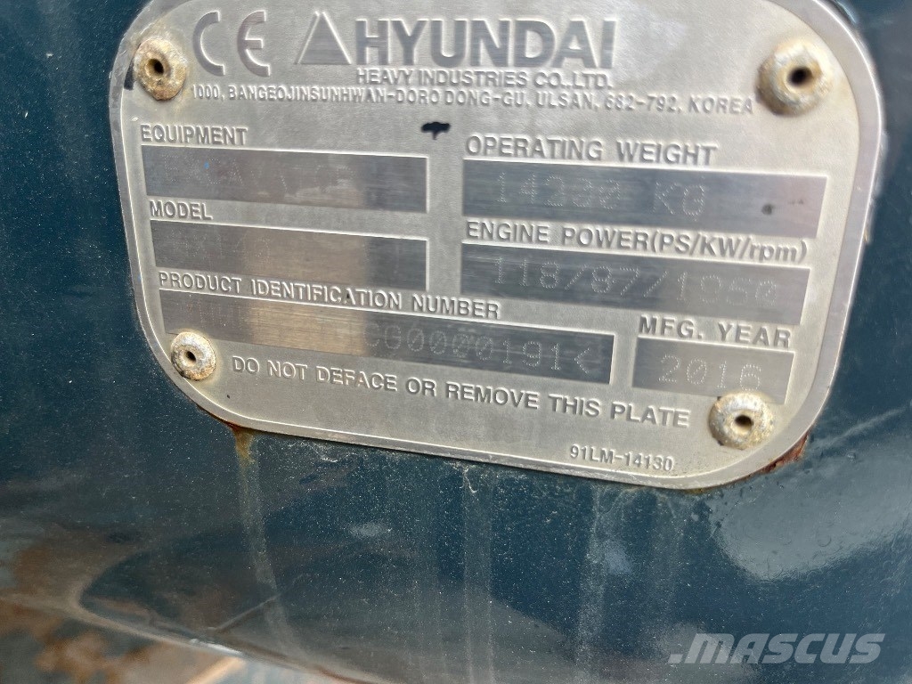 Hyundai HX140L Rupsgraafmachines