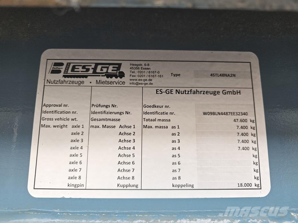Es-ge 4STL48 / 4 AXLE / SLIDING ROOF / EXPANDABLE / LIFT Semirremolques de góndola rebajada