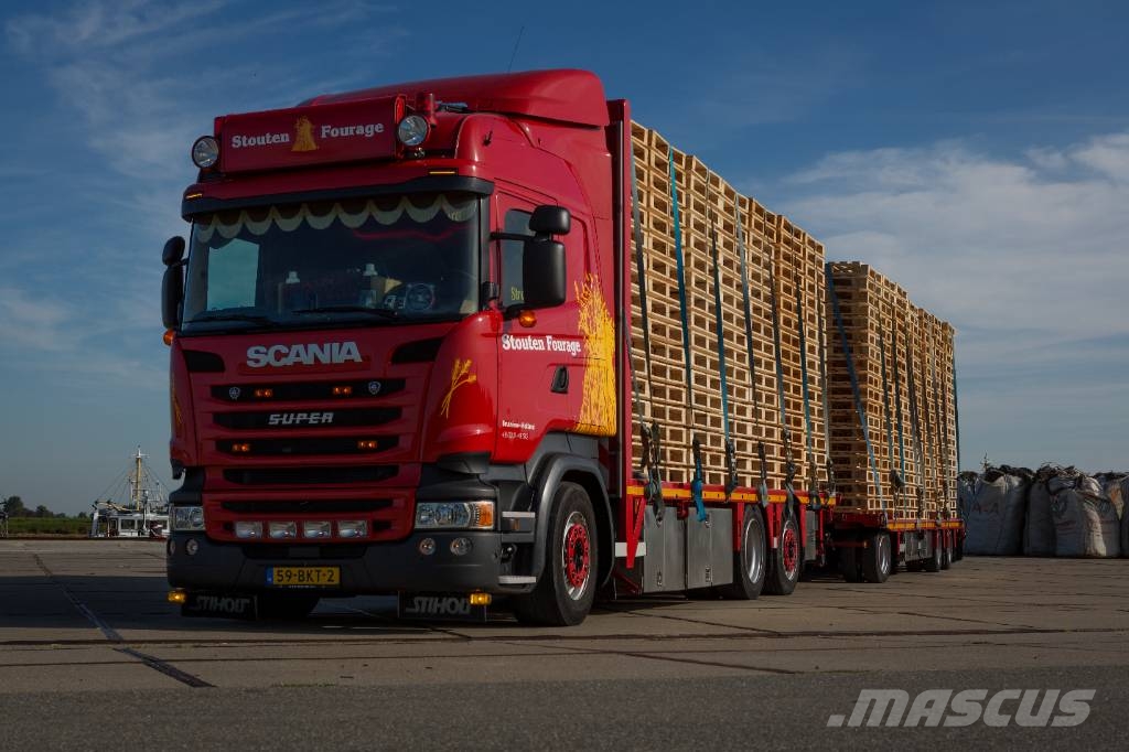 scania + Lako aanhanger 75cm laag. R450 Pritschenwagen/Pritschenwagen mit Seitenklappe