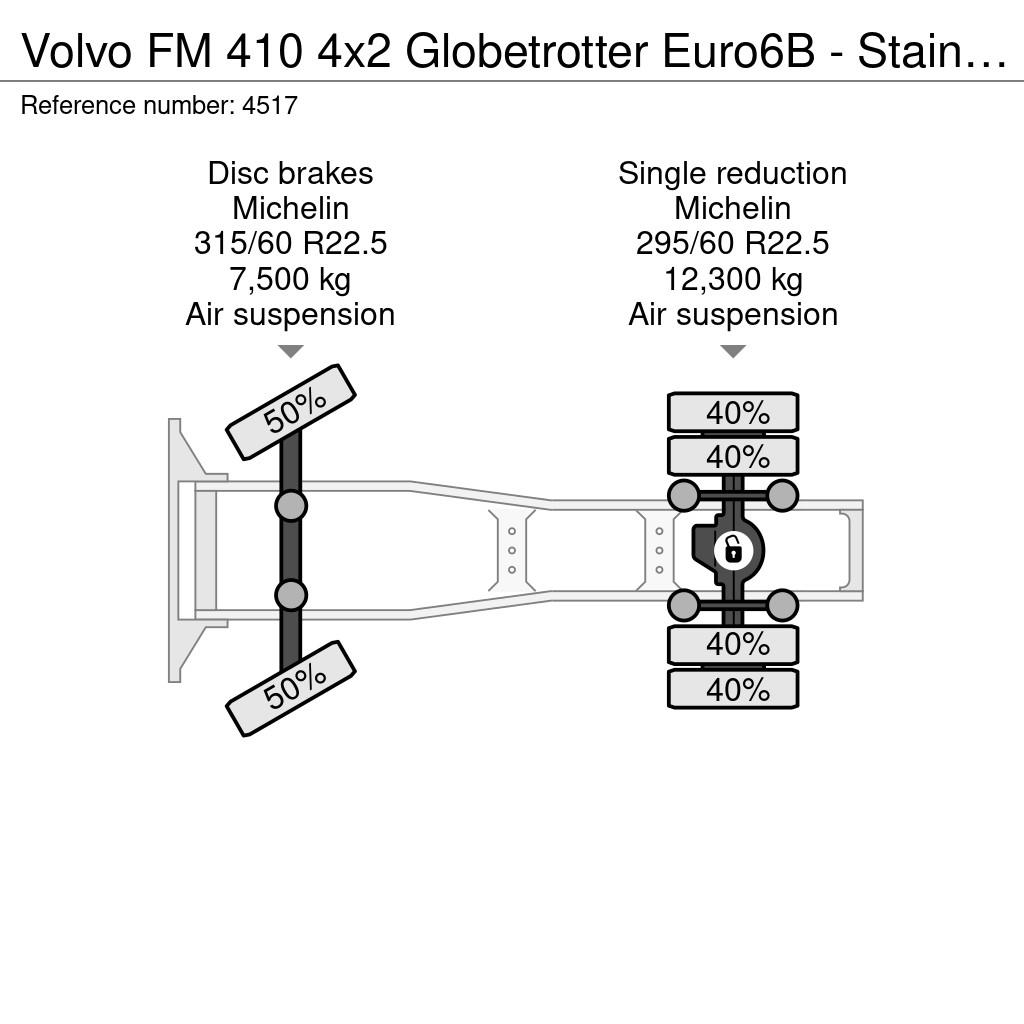 Volvo FM 410 4x2 Globetrotter Euro6B - Stainless Steel T Camiones tractor
