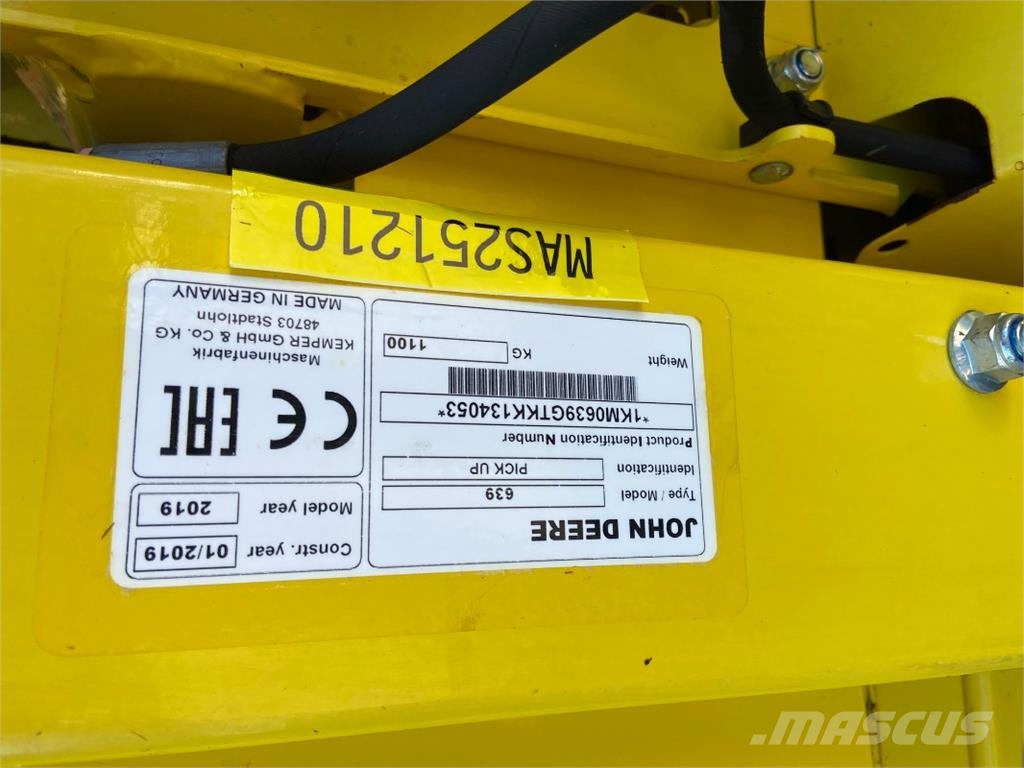 John Deere 639 Premium Heinä- ja tuorerehukoneiden tarvikkeet