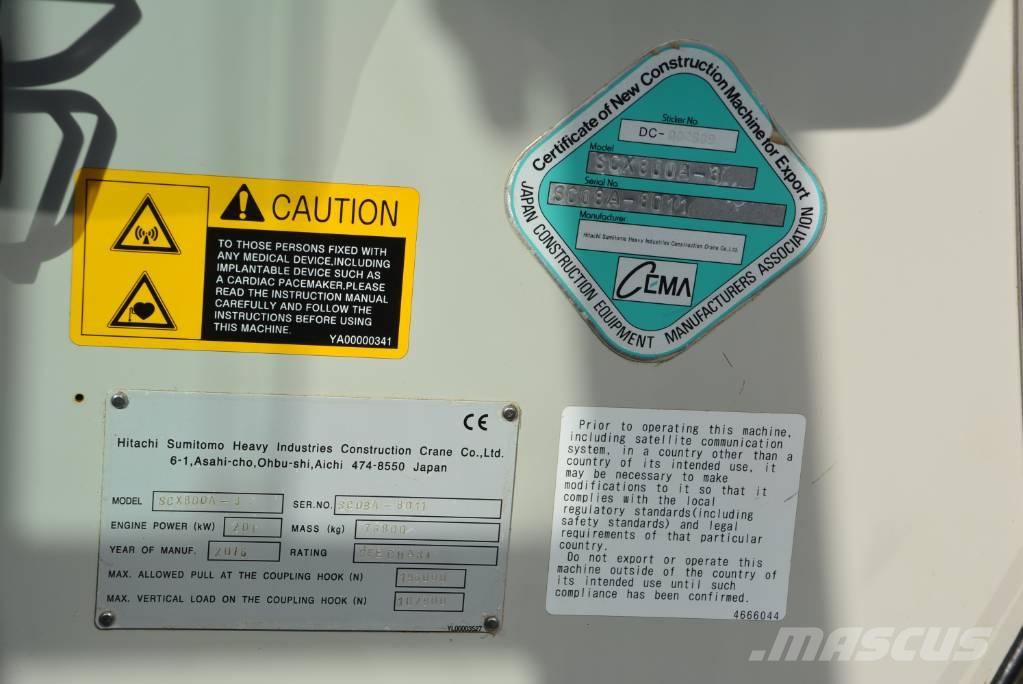 Hitachi Sumitomo SCX800 A-3 트랙 크레인