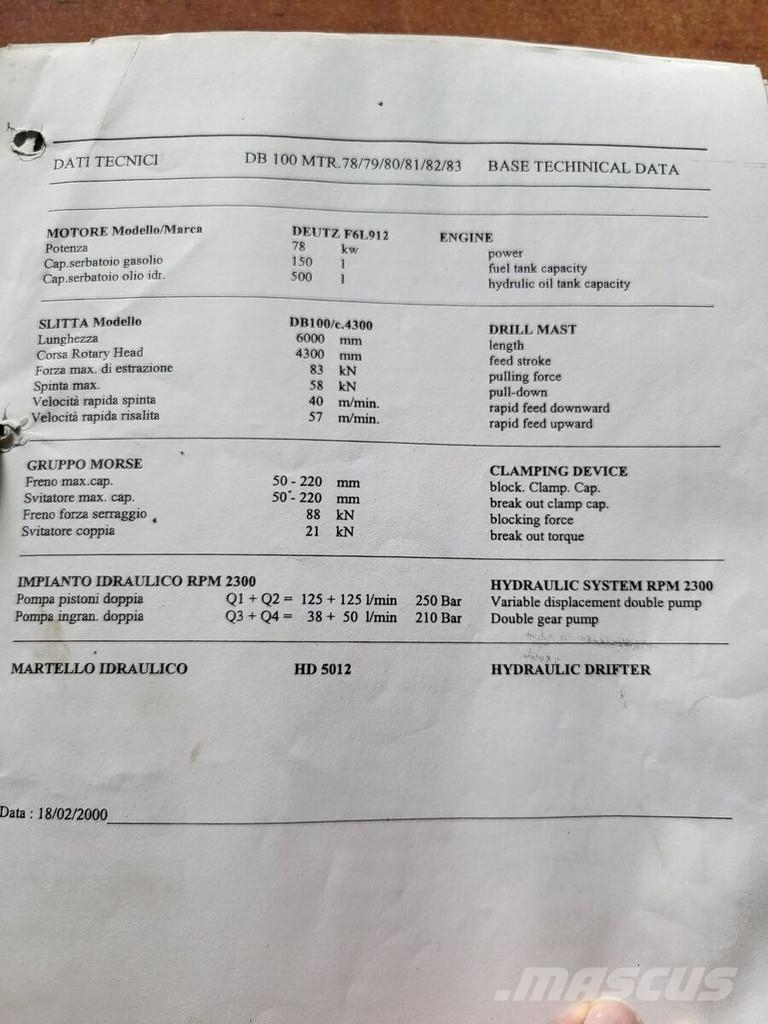 Boart Longyear DB100 重型鑽孔機