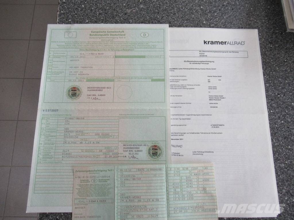 Kramer 580 Ecospeed  - Traktorzulassung 輪胎式裝載機